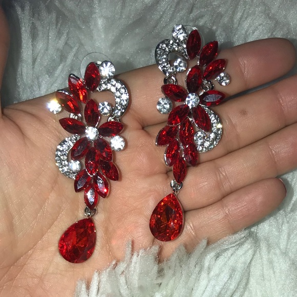 Brand New Red Statement Earrings - Picture 4 of 4